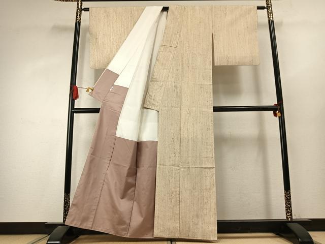 平和屋着物●ぜんまい紬 絣文様 正絹 逸品 AABK1252fy