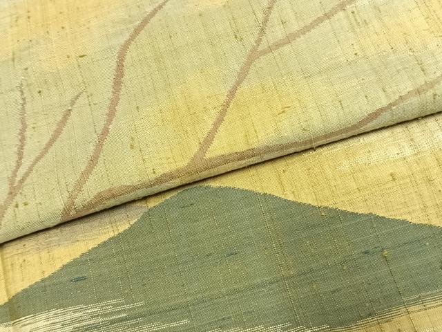 平和屋着物●訪問着 生紬地 作家物 風景文 正絹 逸品 AABK1259fy