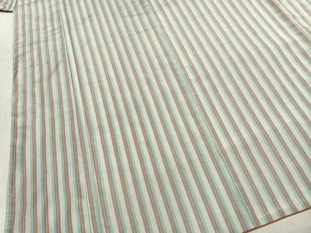 平和屋着物●上質な紬 縞 正絹 逸品 AABK1260fy