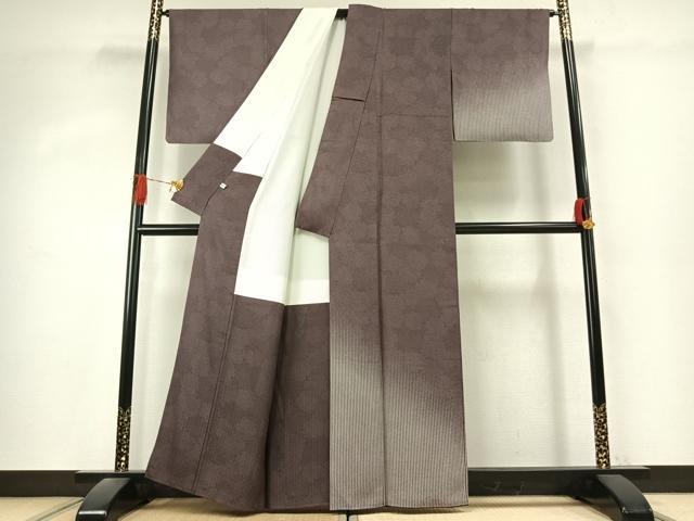 平和屋着物●江戸小紋 訪問着 雪輪重ね文 暈し染め 正絹 逸品 AABK1264fy