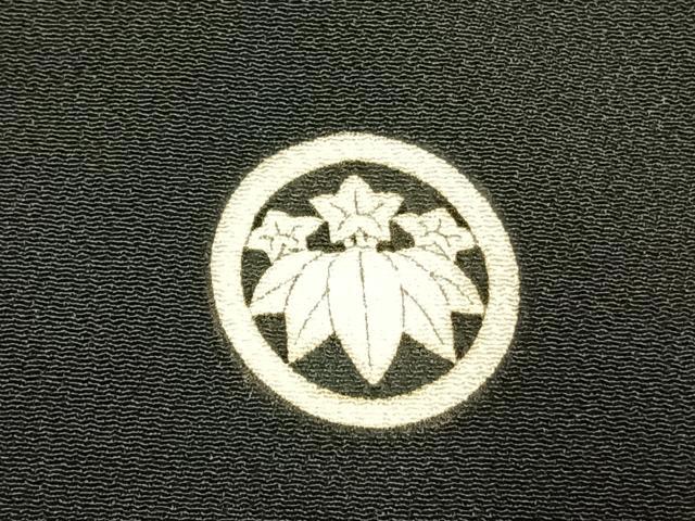 平和屋着物●アンティーク 大正ロマン 黒留袖 刺繍 花鳥文 暈し染め 正絹 逸品 AABK1267fy