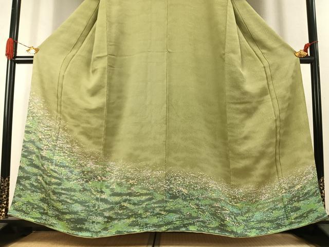 平和屋着物●訪問着 太鼓柄袋帯セット 霞文 暈し染め 正絹 逸品 AABK1268fy