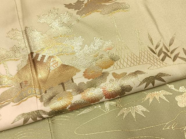平和屋着物●訪問着 松竹梅 暈し染め 金銀彩 正絹 逸品 AABK1271fy