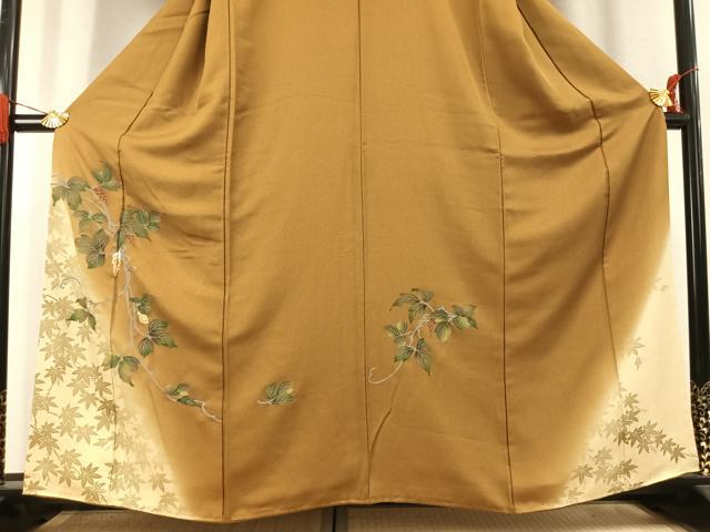 平和屋着物●訪問着 刺繍 草花文 暈し染め 正絹 逸品 未使用 AABK1295fy