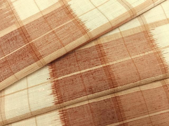 平和屋着物●上質な紬 市松文様 正絹 逸品 AABK1297fy