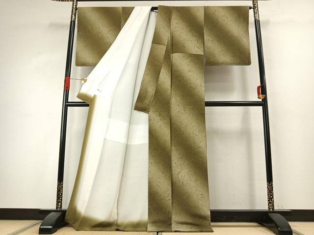 平和屋着物●上質な小紋 墨流し文様 暈し染め 正絹 逸品 未使用 AABK1303fy
