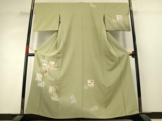 平和屋着物●訪問着 色紙重ね花文 暈し染め 金彩 正絹 逸品 AABK1310fy