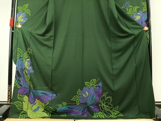 平和屋着物●豪華振袖 花蝶文 金彩 正絹 逸品 AABK1316fy
