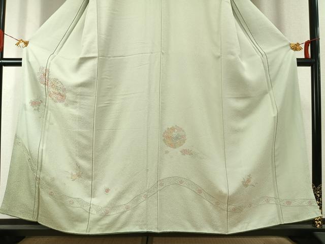 平和屋着物●訪問着 中国三大刺繍 汕頭刺繍 スワトウ刺繍 総刺繍 花蝶文 正絹 逸品 AABK1317fy