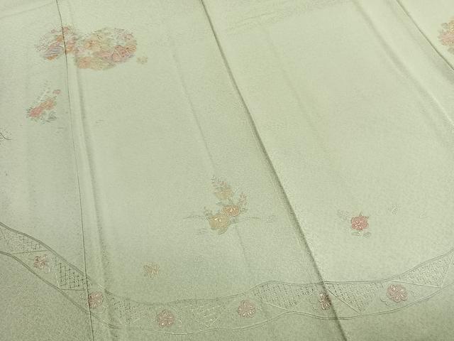 平和屋着物●訪問着 中国三大刺繍 汕頭刺繍 スワトウ刺繍 総刺繍 花蝶文 正絹 逸品 AABK1317fy