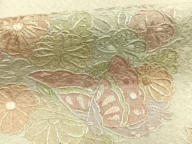 平和屋着物●訪問着 中国三大刺繍 汕頭刺繍 スワトウ刺繍 総刺繍 花蝶文 正絹 逸品 AABK1317fy