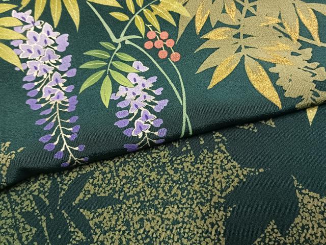 平和屋着物●訪問着 枝花文 シルエット 金彩 正絹 逸品 AABK1319fy