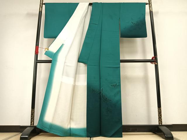 平和屋着物●染色作家 斉藤三才 訪問着 三才鳥 暈し染め 正絹 逸品 AABK1328fy