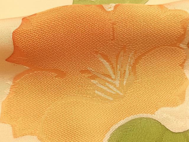 平和屋着物●上質な小紋 地紋起こし 枝花文 正絹 逸品 AABK1329fy