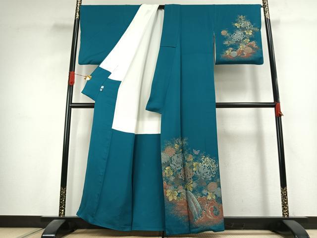 平和屋着物●ファッションデザイナー HIROKO KOSHINO コシノヒロコ 訪問着 寿光織 花蝶文 金銀糸 正絹 逸品 AABK1336fy