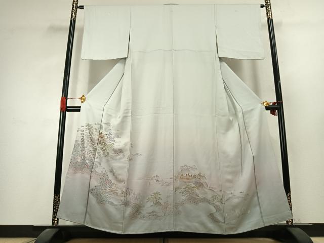 平和屋着物●豪華色留袖 中国三大刺繍 汕頭刺繍 スワトウ刺繍 蘇州刺繍 総刺繍 風景文 暈し染め 正絹 逸品 未使用 AABK1341fy