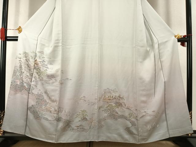 平和屋着物●豪華色留袖 中国三大刺繍 汕頭刺繍 スワトウ刺繍 蘇州刺繍 総刺繍 風景文 暈し染め 正絹 逸品 未使用 AABK1341fy