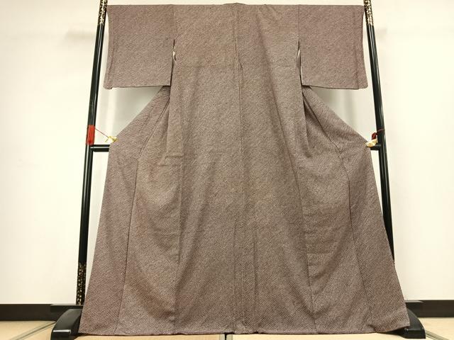 平和屋着物●大変加工の良い総絞り小紋 ロング丈 正絹 逸品 AABK1344fy