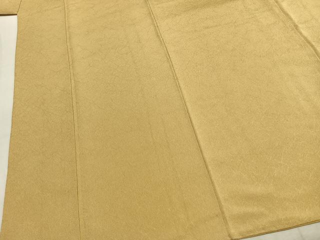 平和屋着物●上質な色無地 作家物 網目地紋 玉蜀黍色 正絹 逸品 AABK1347fy