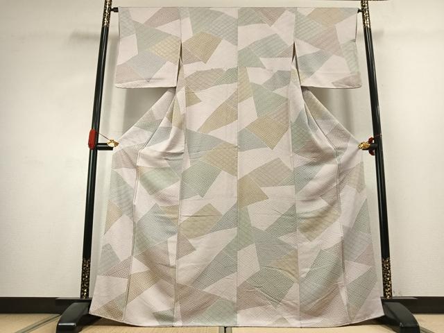 平和屋着物●上質な小紋 切嵌文 正絹 逸品 AABK1353fy