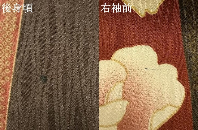 平和屋着物●H・L(アッシュエル) HENRI-LUC CHAPUIS 振袖 草花文 金彩 洗える着物 AABK1356fy