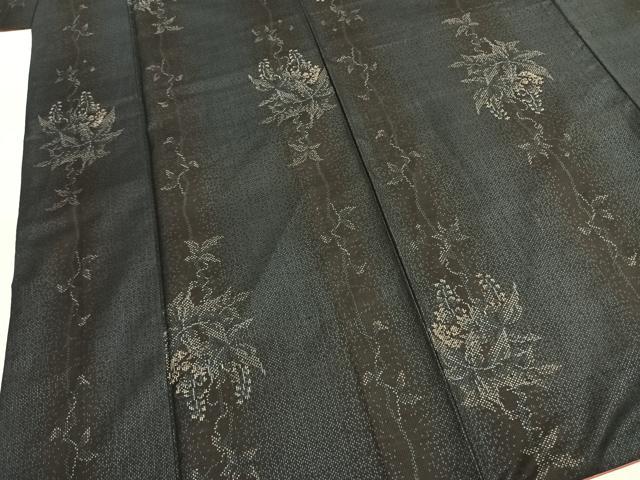 平和屋着物●本場大島紬 7マルキ 葡萄蔦の葉文 正絹 逸品 AABK1360fy