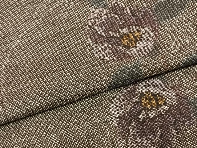 平和屋着物●本場大島紬 9マルキ 枝花文 正絹 逸品 AABK1361fy