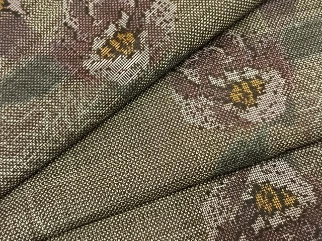 平和屋着物●本場大島紬 9マルキ 枝花文 正絹 逸品 AABK1361fy