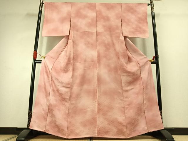 平和屋着物●上質な小紋 花尽くし地紋 暈し染め 正絹 逸品 AABK1362fy