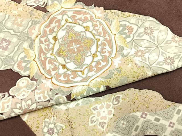 平和屋着物●豪華色留袖 作家物 駒刺繍 吉祥花文 金彩 正絹 逸品 未使用 AABK1366fy