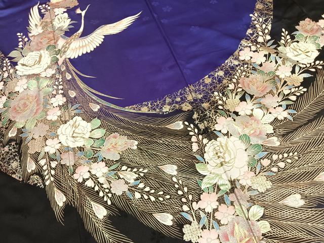 平和屋着物●豪華振袖 螺鈿 花鳥文 暈し染め 金銀彩 正絹 逸品 AABK1372fy