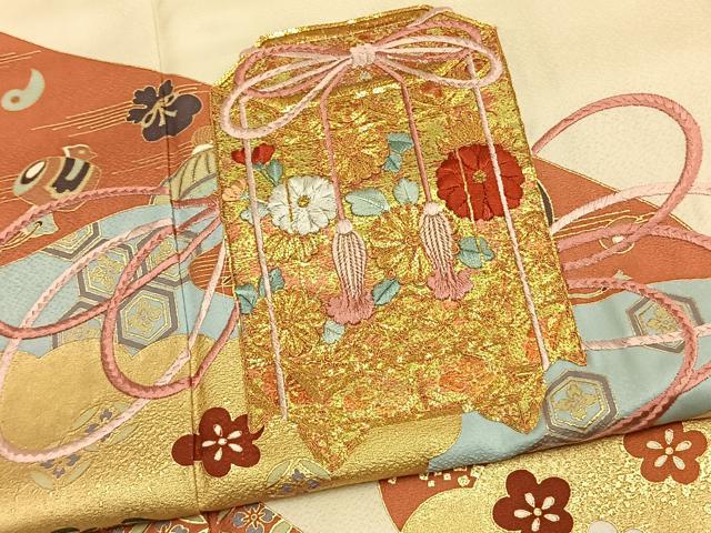 平和屋着物●豪華振袖 駒刺繍 貝桶花文 金彩 逸品 AABK1379fy