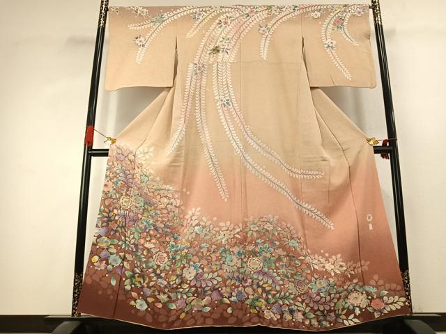 平和屋着物●訪問着 作家物 辻が花 絞り 暈し染め 正絹 逸品 AABK1382fy