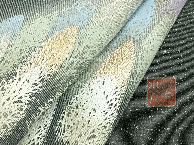 平和屋着物●訪問着 作家物 樹林文 暈し染め 金銀糸 金銀彩 正絹 逸品 AABK1384fy