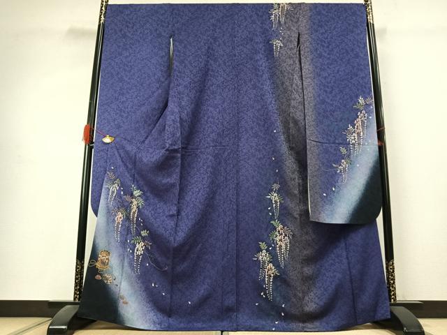 平和屋着物●豪華振袖 駒刺繍 貝桶花文 暈し染め やまと誂製 正絹 逸品 AABK1389fy
