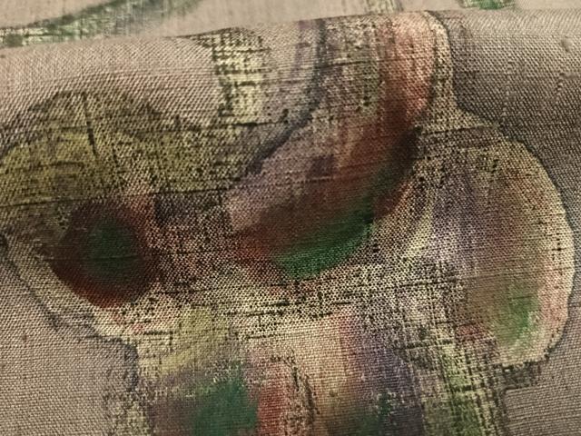 平和屋着物●訪問着 紬地 手描き 枝花文 正絹 逸品 AABK1390fy