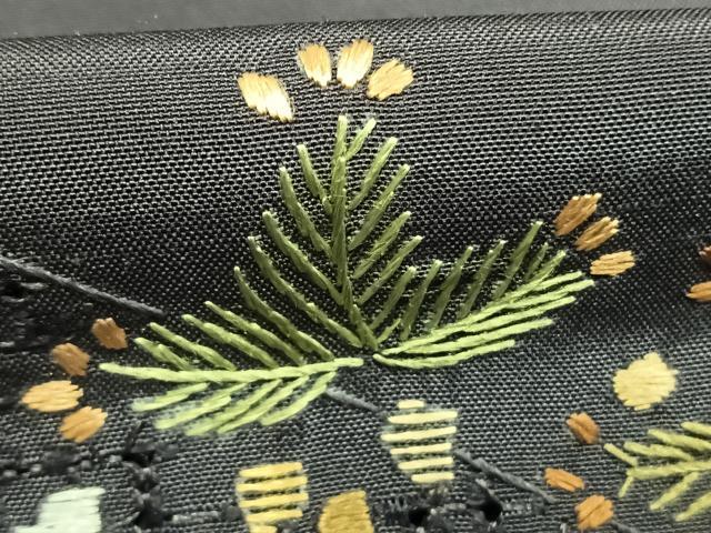 平和屋着物●訪問着 中国三大刺繍 汕頭刺繍 スワトウ刺繍 総刺繍 紬地 松 正絹 逸品 未使用 AABK1391fy
