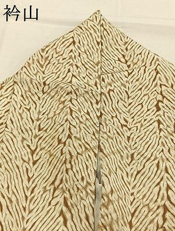 平和屋着物●上質な小紋 杢目絞り 幾何学文様 正絹 逸品 AABK1395fy