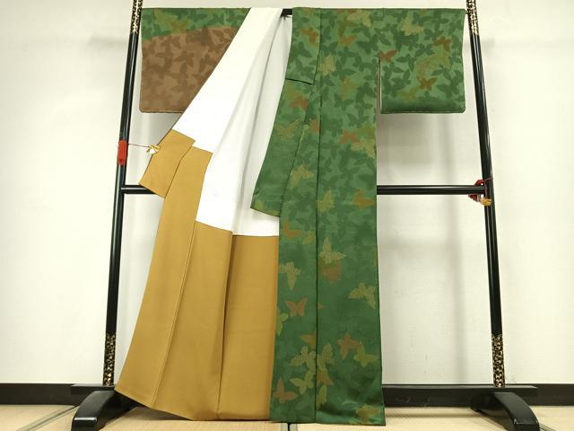 平和屋着物●訪問着 蝶尽くし 正絹 逸品 未使用 AABK1397fy