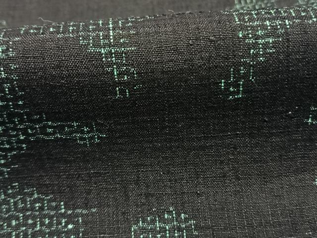 平和屋着物●結城紬 80亀甲 花唐草文 正絹 逸品 AABK1414fy
