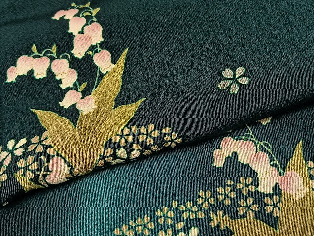 平和屋着物●訪問着 草花文 暈し染め やまと誂製 ロング丈 正絹 逸品 AABK1420fy