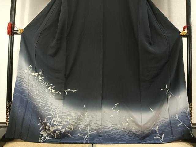 平和屋着物●訪問着 枝花文 暈し染め 正絹 逸品 AABK1425fy