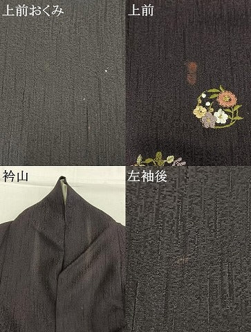 平和屋着物●訪問着 総刺繍 草花文 金糸 正絹 逸品 AABK1430fy