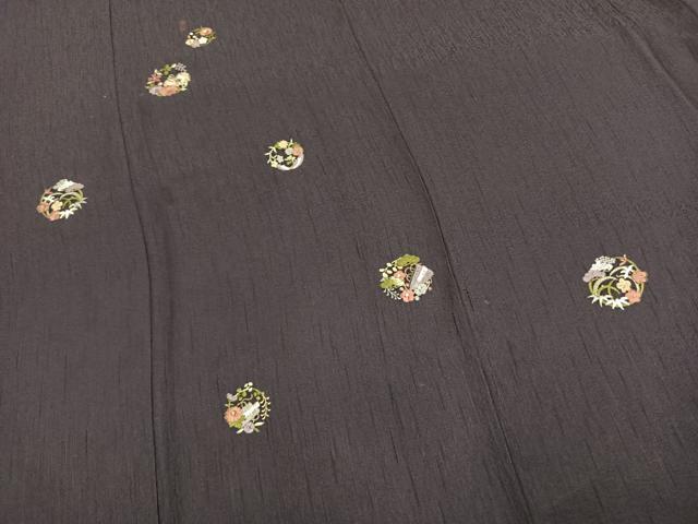 平和屋着物●訪問着 総刺繍 草花文 金糸 正絹 逸品 AABK1430fy