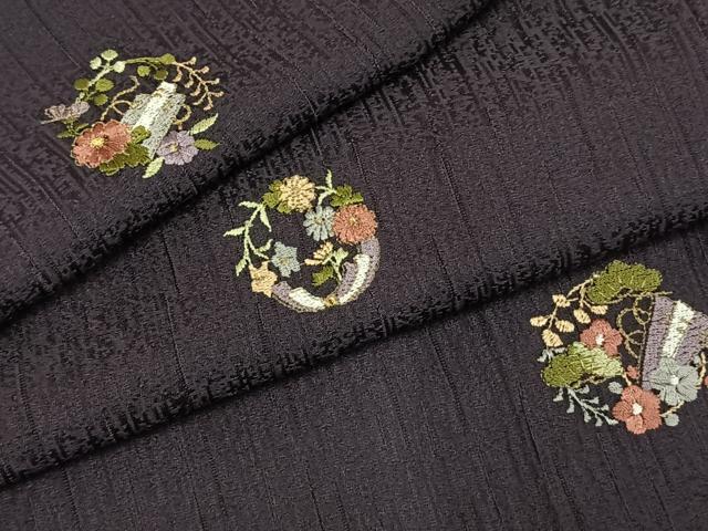 平和屋着物●訪問着 総刺繍 草花文 金糸 正絹 逸品 AABK1430fy