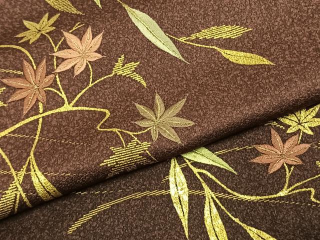 平和屋着物●訪問着 刺繍 草花文 暈し染め 金糸 金彩 正絹 逸品 AABK1438fy