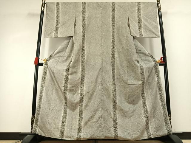 平和屋着物●本場染大島紬 草花間道 正絹 逸品 AABK1440fy