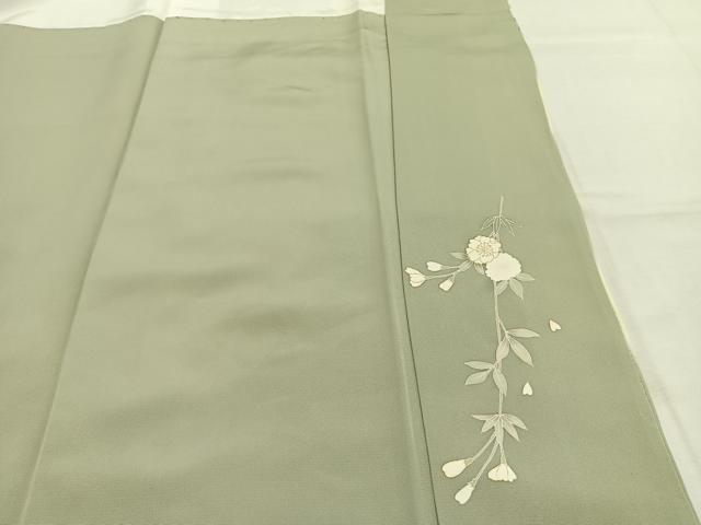 平和屋着物●訪問着 駒刺繍 松竹梅 地紙花文 暈し染め 金彩 正絹 逸品 AABK1443fy