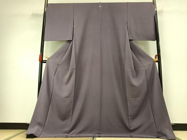 平和屋着物●上質な色無地 浅紫色 ロング丈 正絹 逸品 AABK1446fy