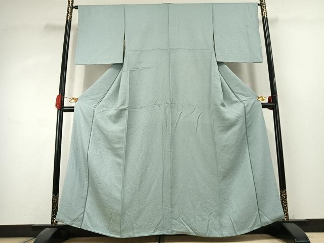 平和屋着物●上質な色無地 紋意匠 錆青磁色 正絹 逸品 AABK1452fy